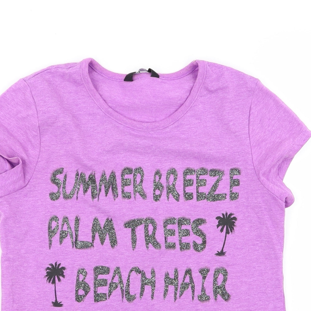 Asda George Girls Purple   Basic T-Shirt Size 10-11 Years