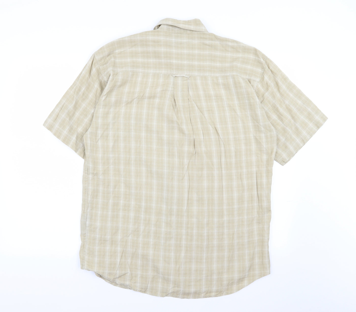 tresspass Mens Beige Check   Button-Up Size M