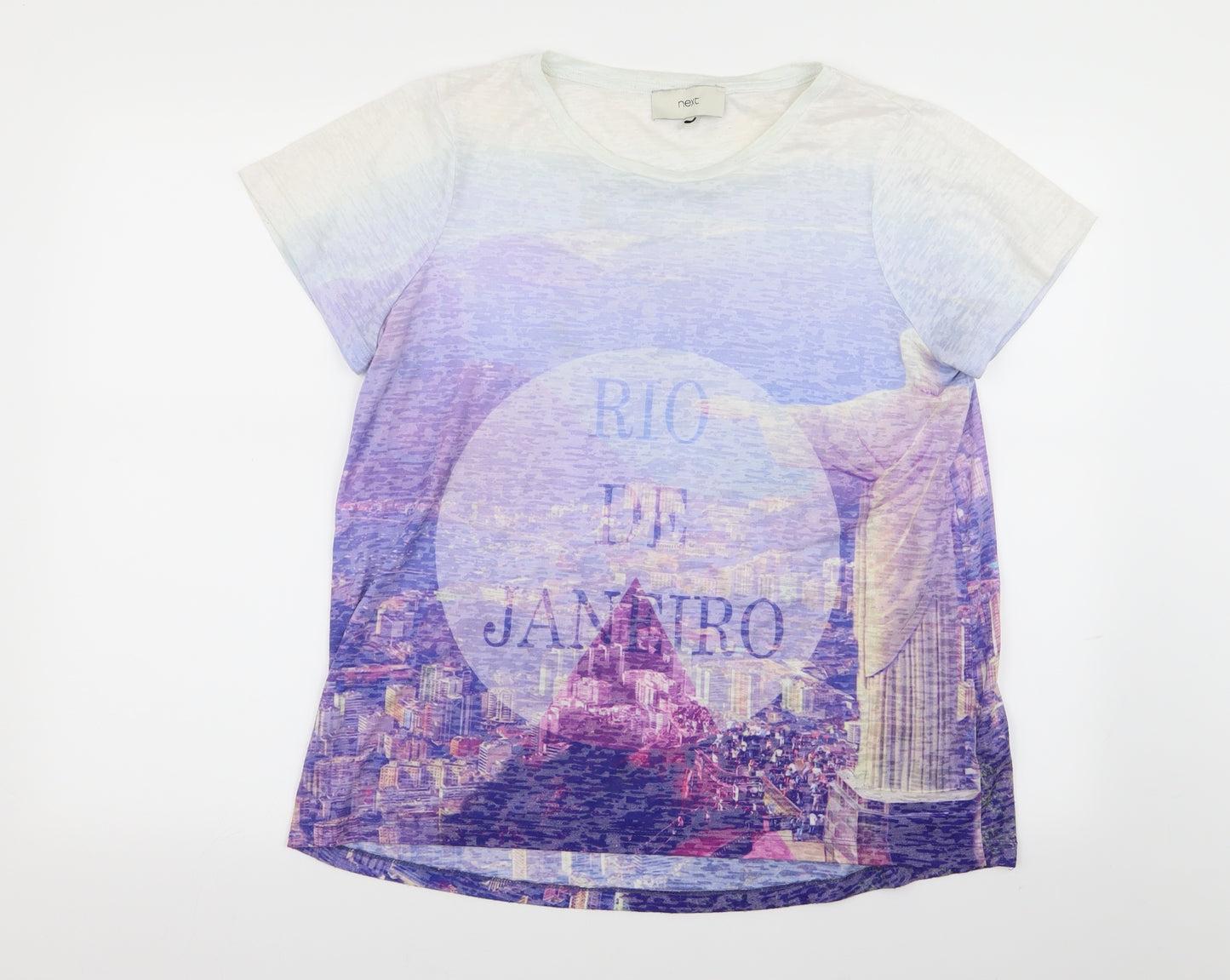 NEXT Womens Multicoloured Geometric  Basic T-Shirt Size 18