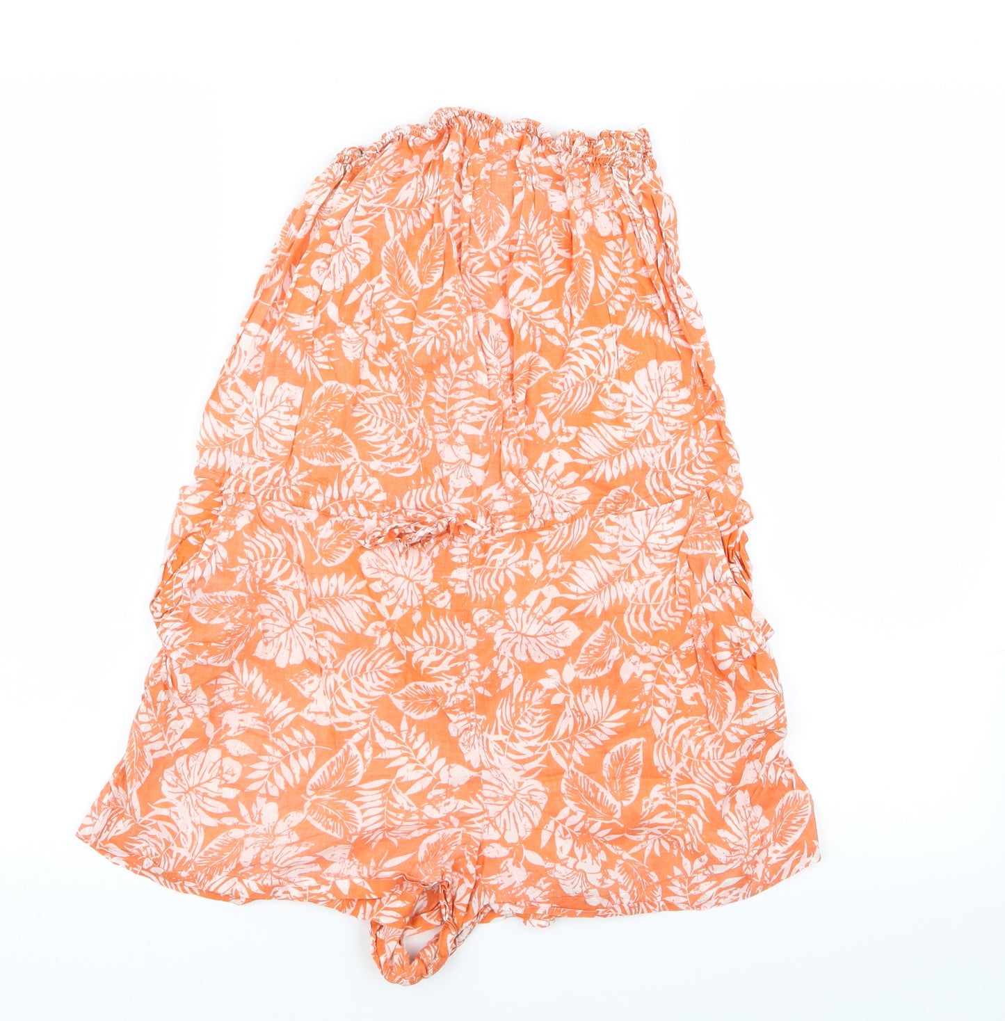 New Look Womens Orange Floral  Playsuit One-Piece Size 10