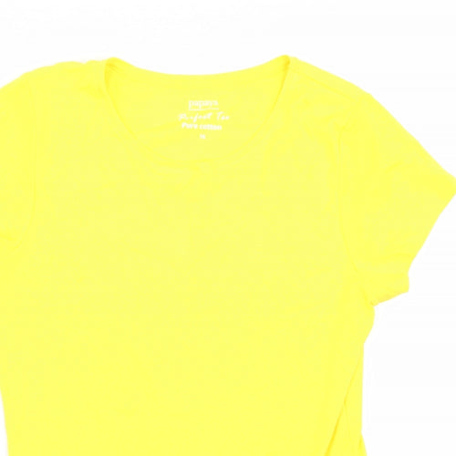 Papaya Womens Yellow   Basic T-Shirt Size 16