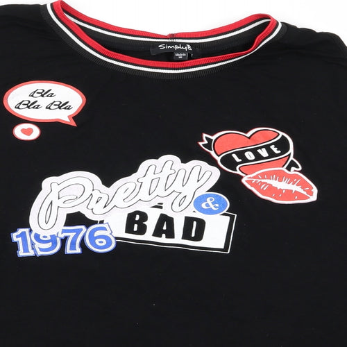 Simply Be Womens Black   Basic T-Shirt Size 18