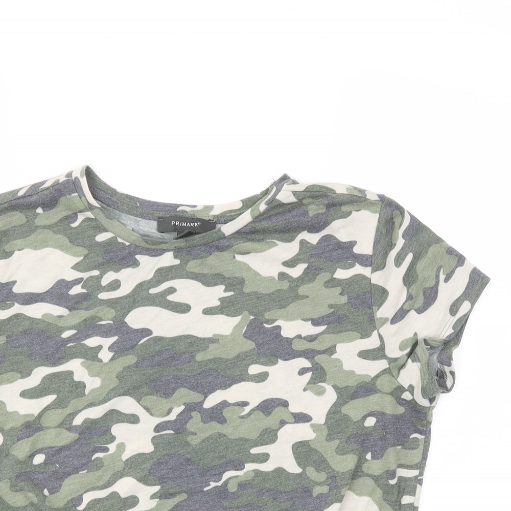 Primark Womens Green Camouflage  Basic T-Shirt Size 16