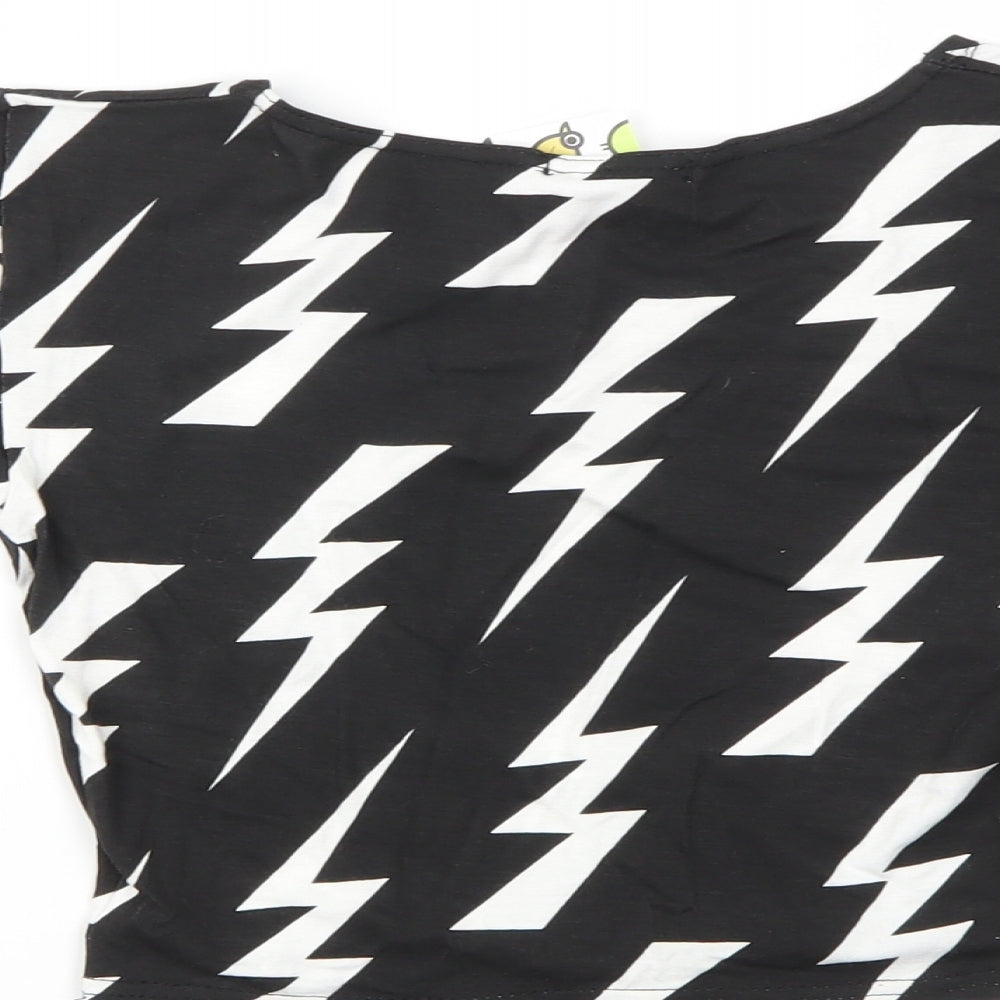 birdy's boutique Girls Beige Geometric  Basic Polo Size M