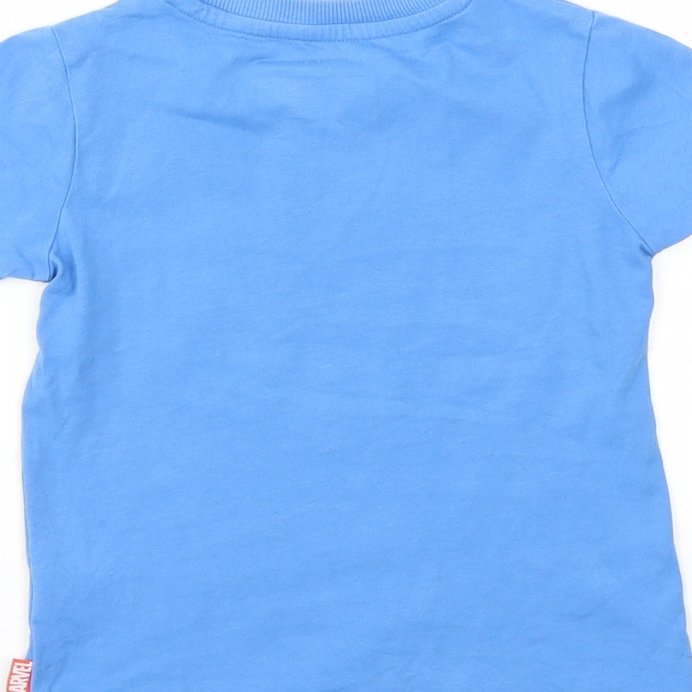 M&S Boys Blue Animal Print  Basic T-Shirt Size 2-3 Years