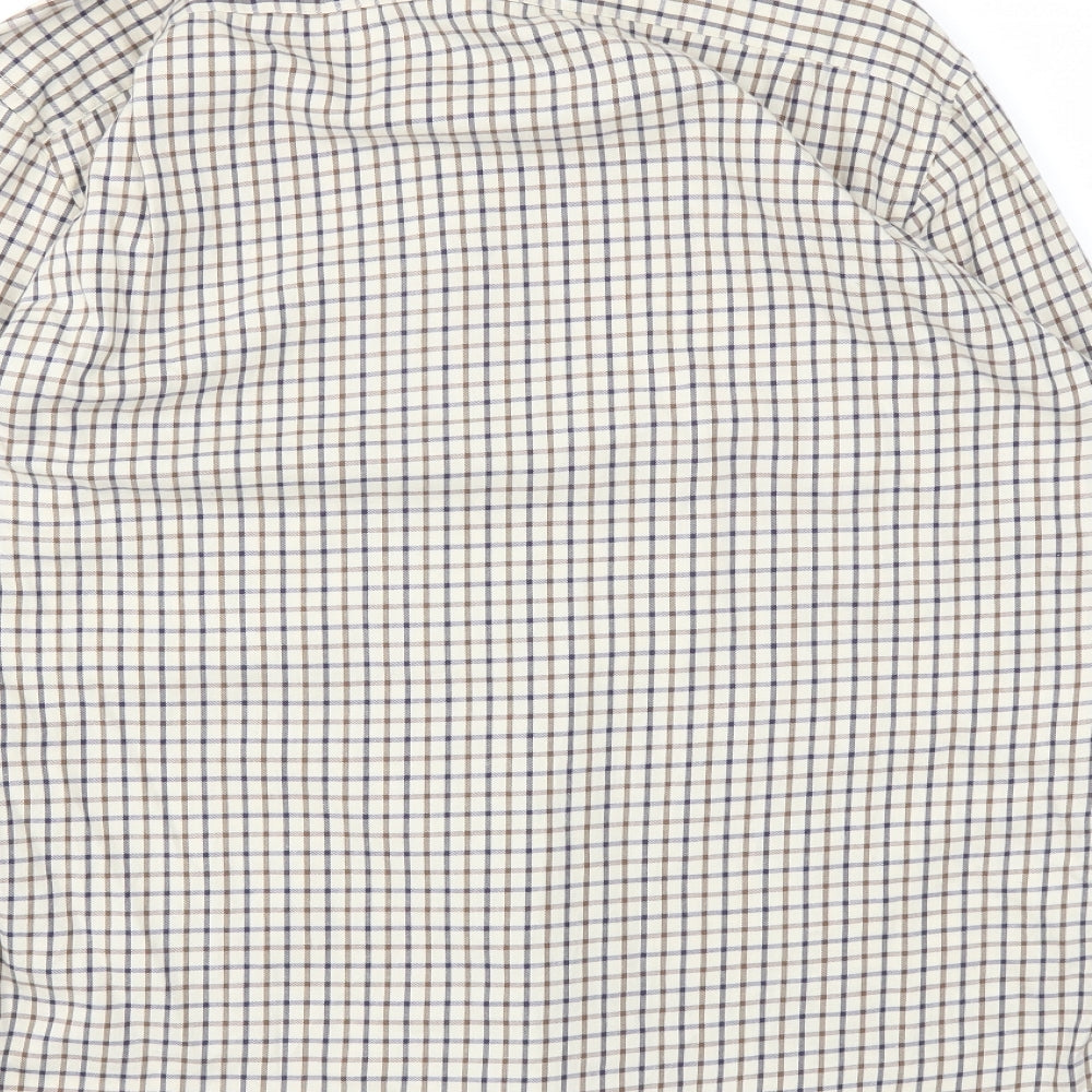M&S Mens Brown Check   T-Shirt Size 15.5