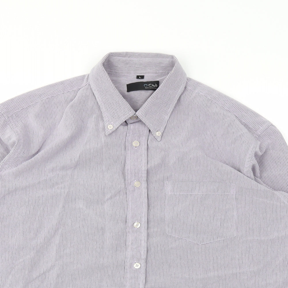 OCLUB Mens Purple    Dress Shirt Size L