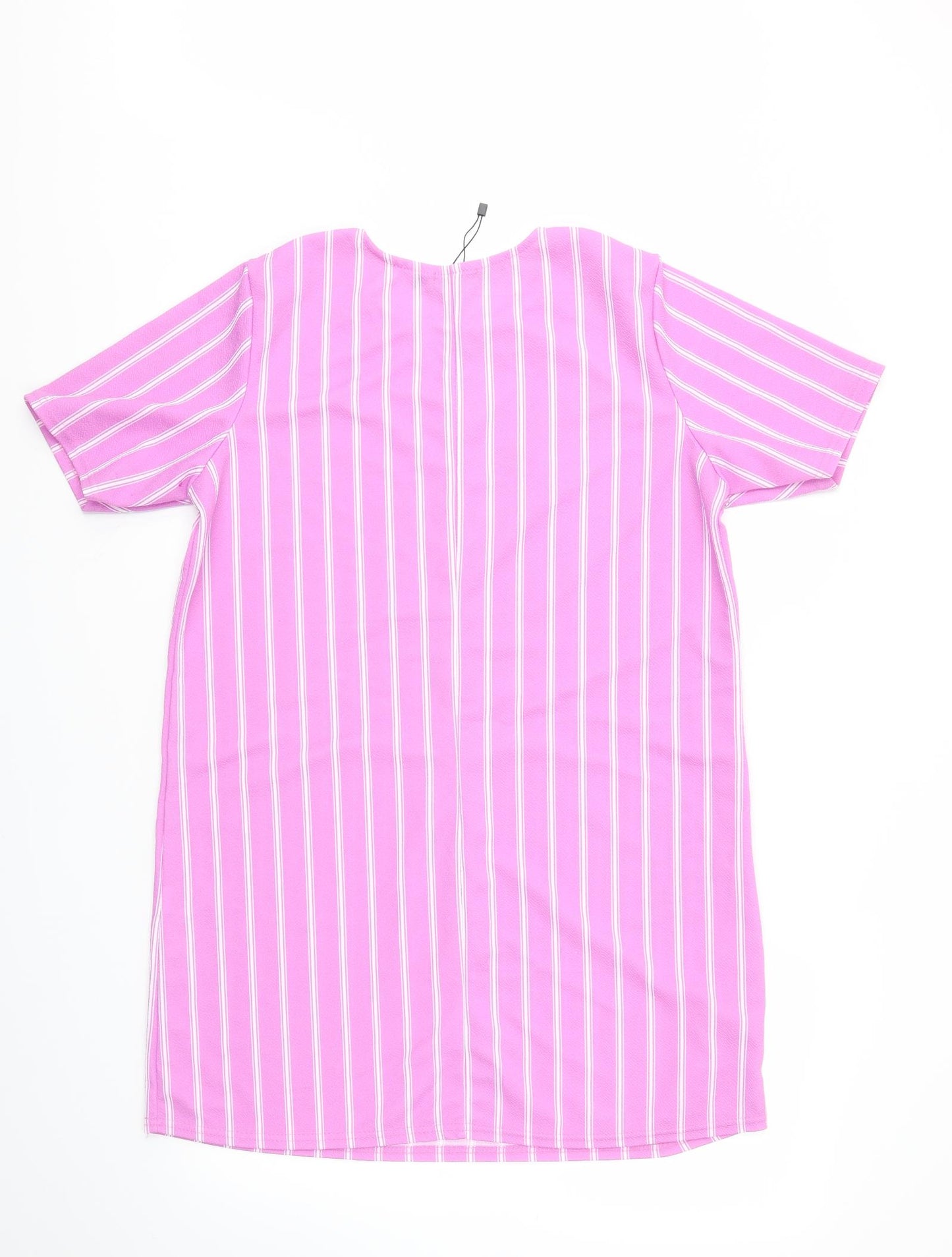 Boohoo Womens Pink Striped  A-Line  Size 16