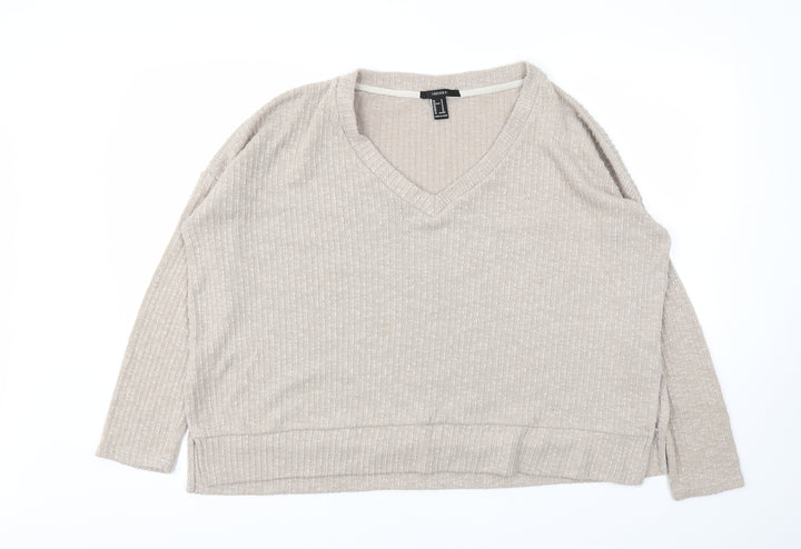 FOREVER 21 Womens Beige   Pullover Jumper Size M