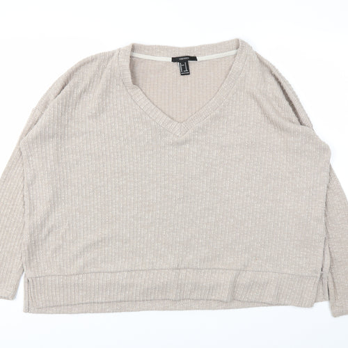 FOREVER 21 Womens Beige   Pullover Jumper Size M