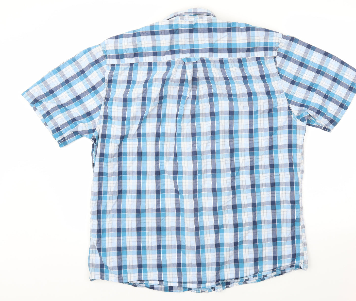 Maine Mens Blue Check   T-Shirt Size M