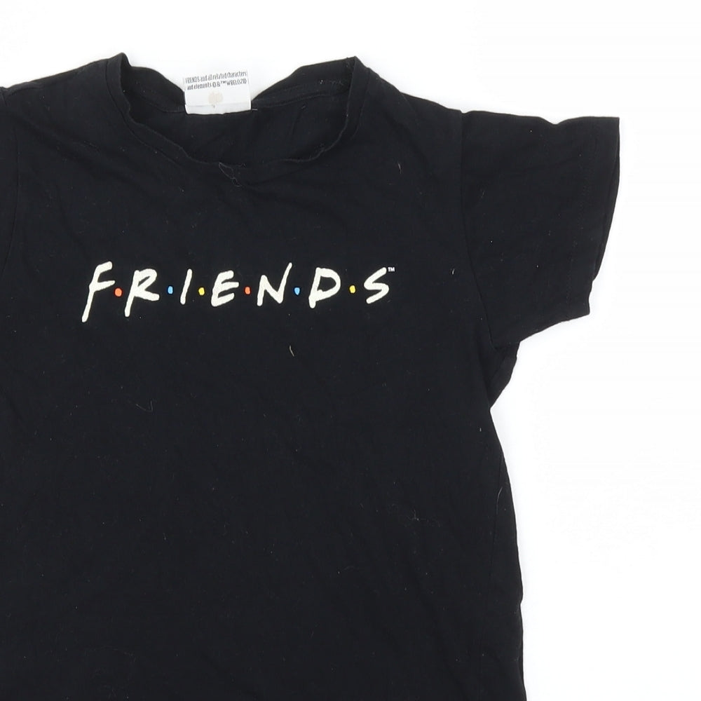 FRIENDS Girls Black   Basic T-Shirt Size 7-8 Years