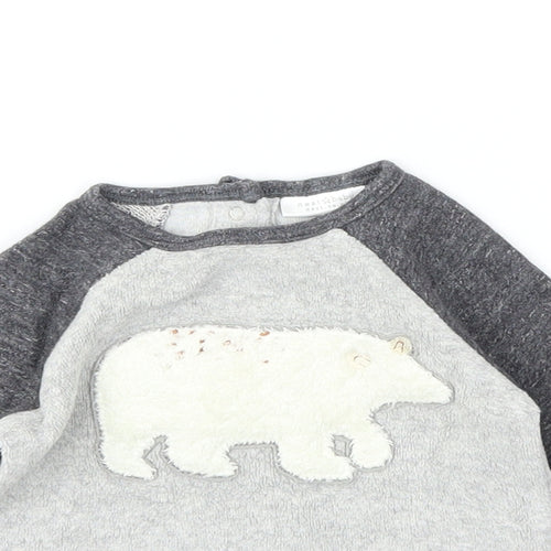 NEXT Boys Grey Animal Print  Pullover Jumper Size 0-3 Months