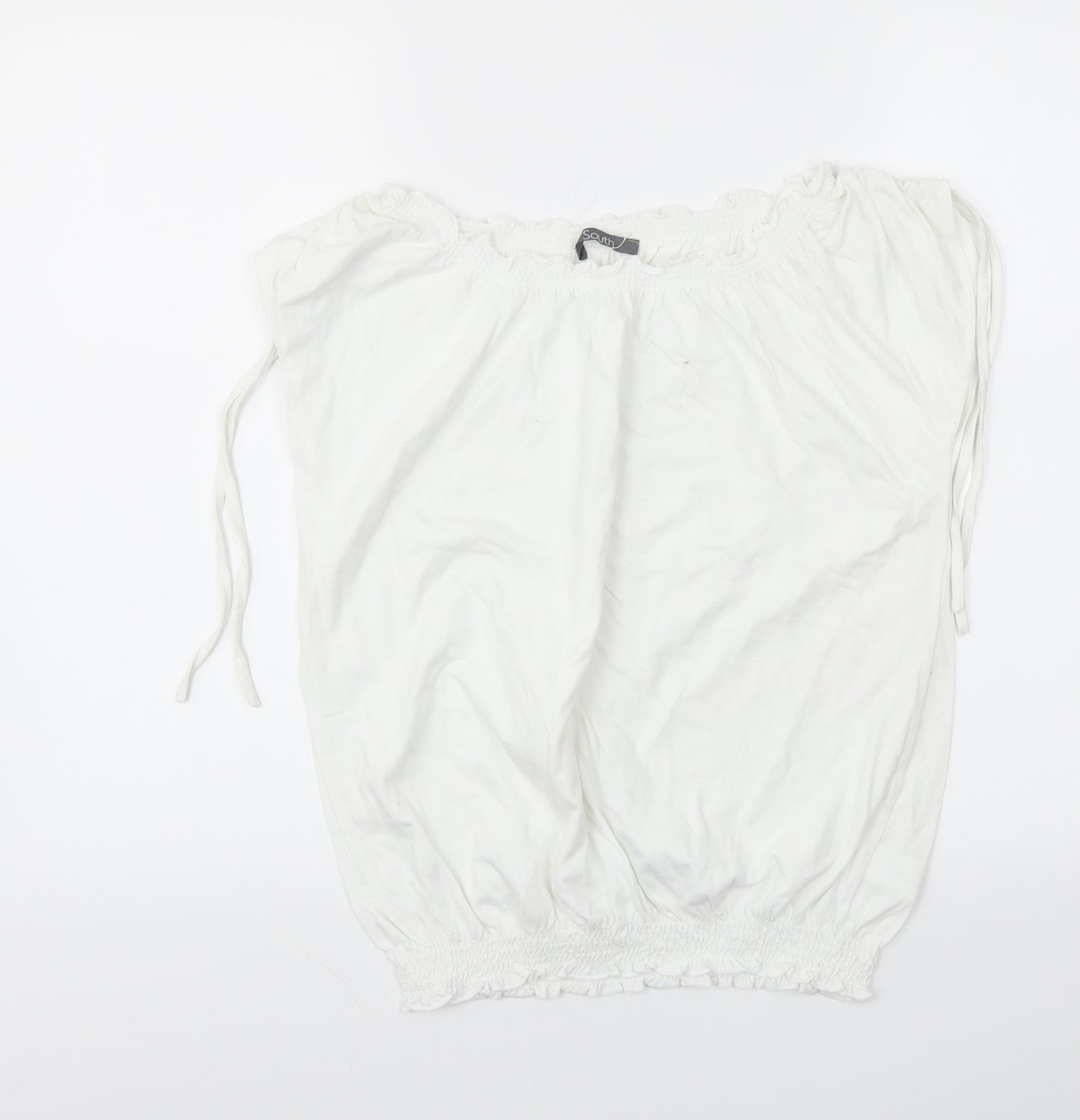 SOUTH  Womens White   Basic T-Shirt Size 12
