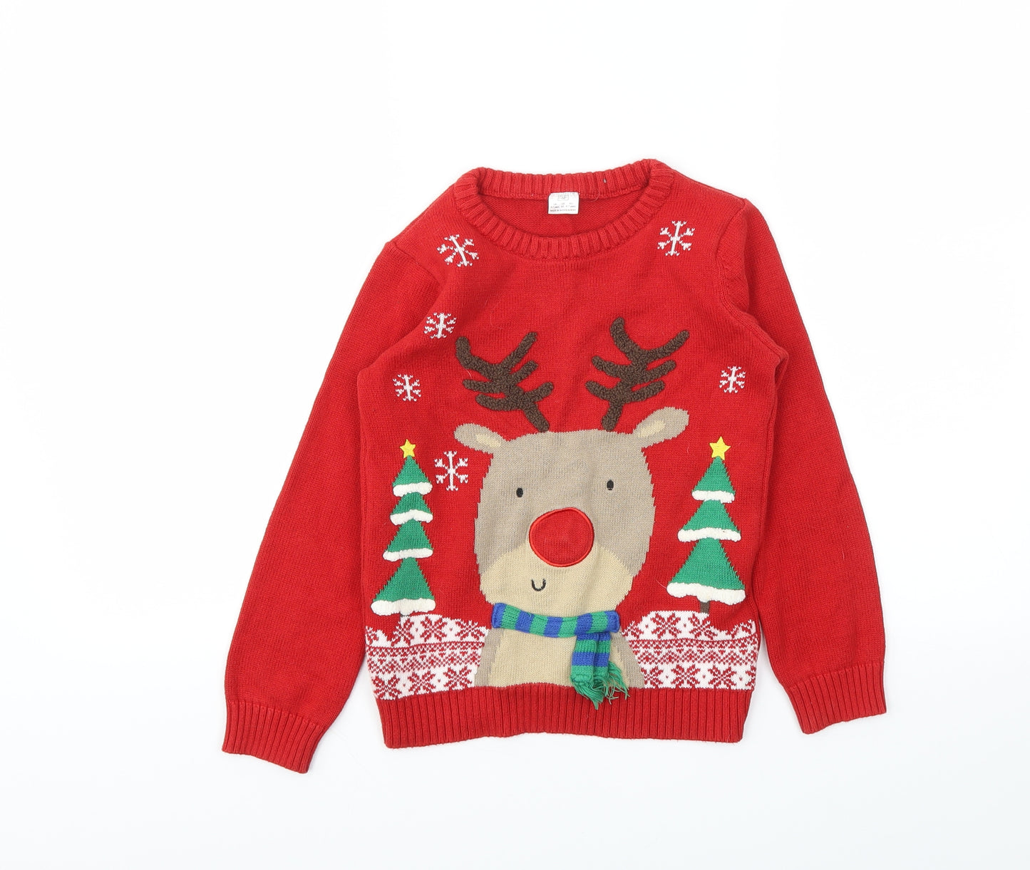 F&F Boys Red Animal Print  Pullover Sweatshirt Size 6-7 Years