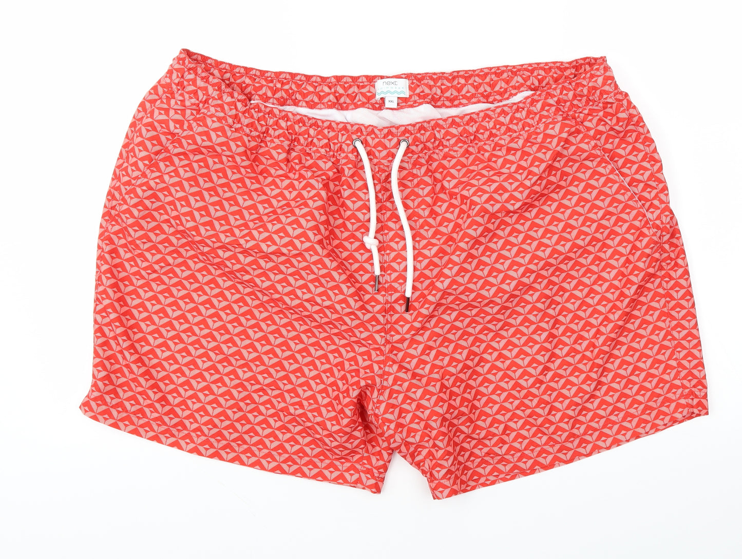 NEXT Mens Red Argyle/Diamond  Sweat Shorts Size 2XL - Stretch waistband
