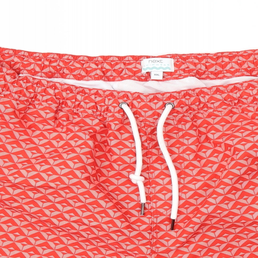 NEXT Mens Red Argyle/Diamond  Sweat Shorts Size 2XL - Stretch waistband