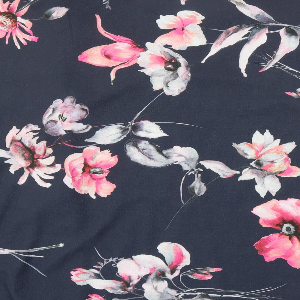 Lovedrobe Womens Blue Floral  Basic Blouse Size 24