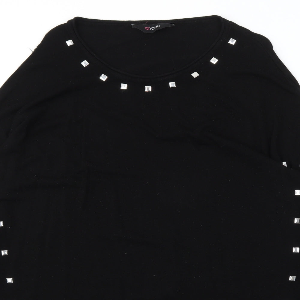 Yours Womens Black   Pullover Jumper Size 26