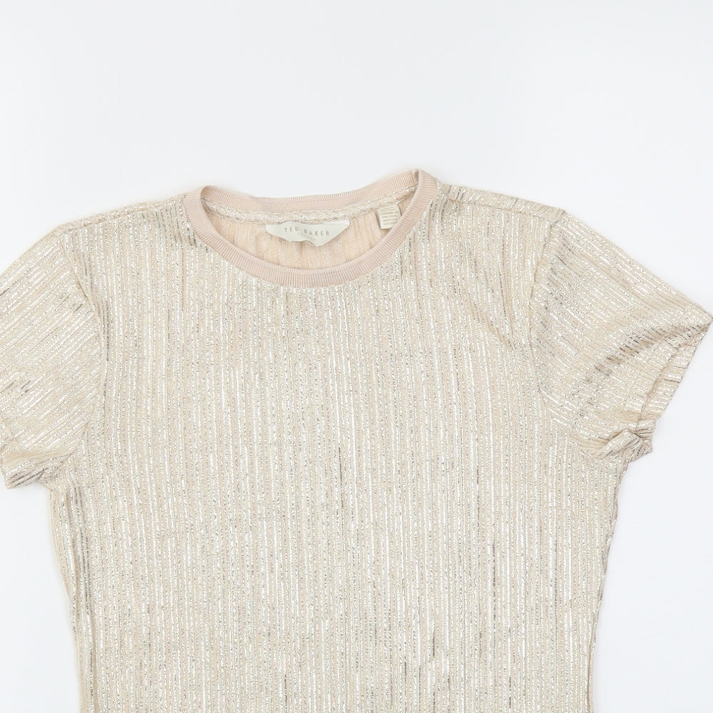 Ted Baker Womens Gold   Basic T-Shirt Size S