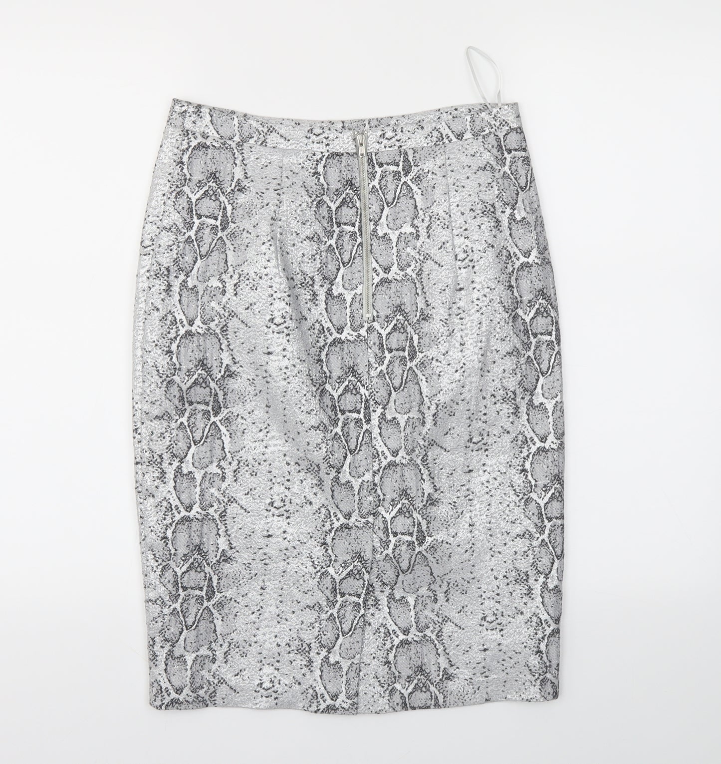 Oasis Womens Grey Animal Print  A-Line Skirt Size 8