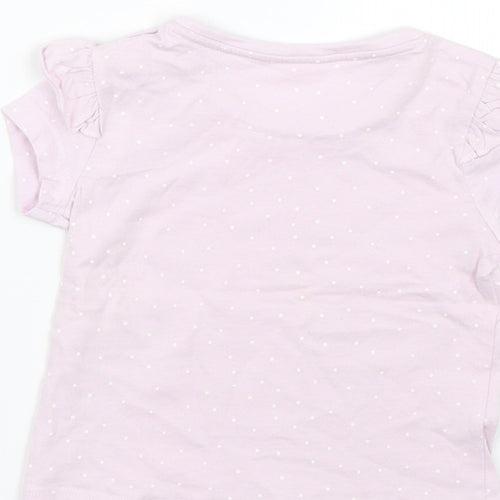 Primark Girls Purple Polka Dot  Basic T-Shirt Size 6-9 Months