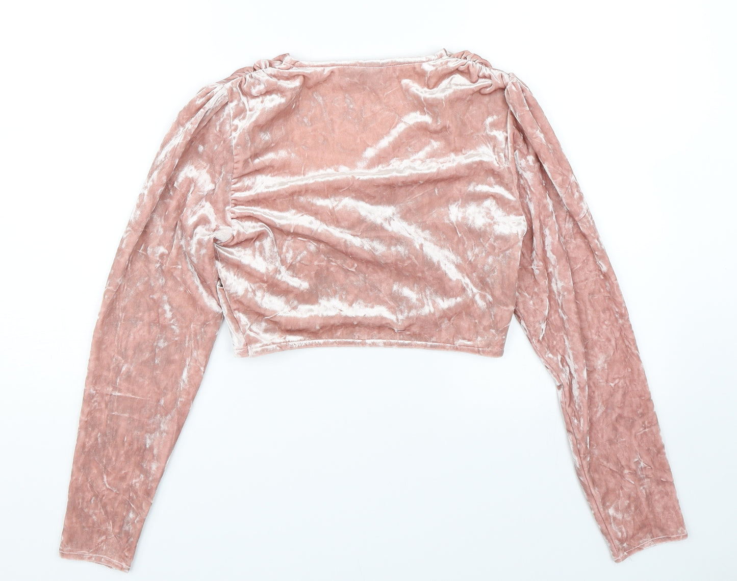 ASOS Womens Pink  Velour Basic T-Shirt Size 6