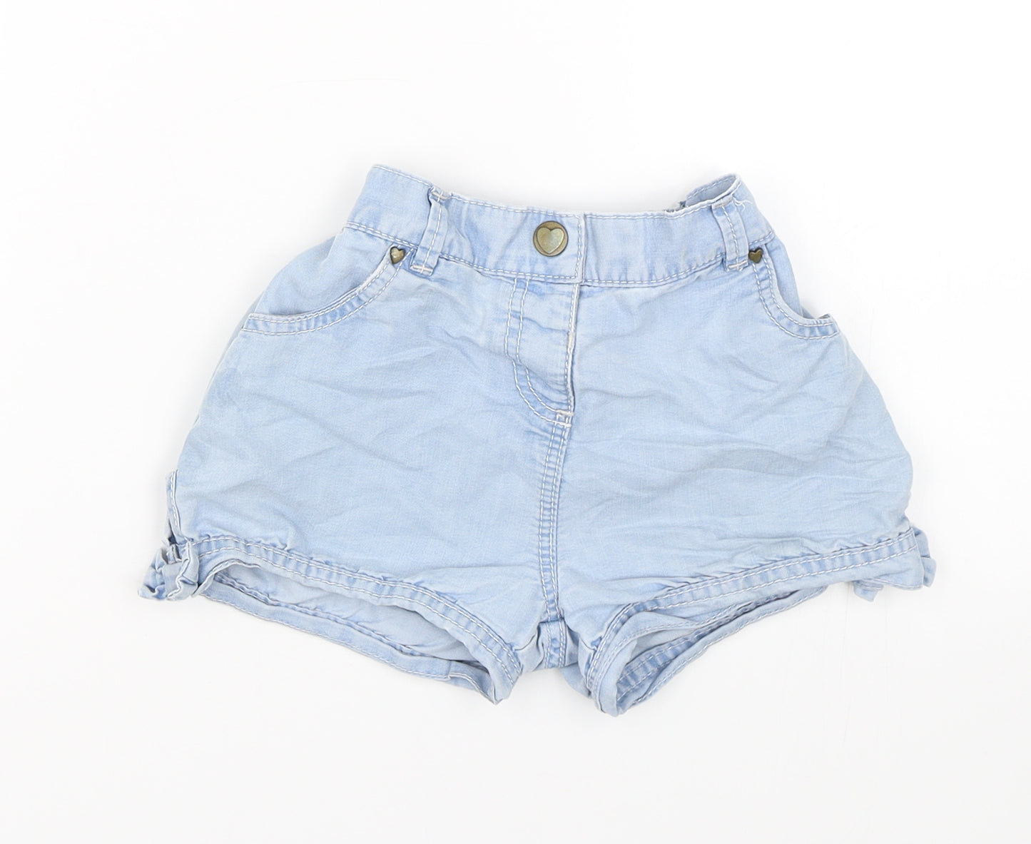 TU Girls Blue  Denim Mom Shorts Size 3-4 Years