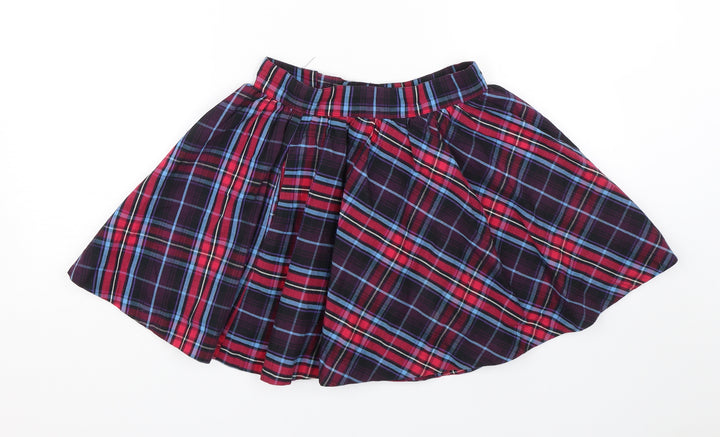 H&M Womens Multicoloured Check Skater Skirt Size 6