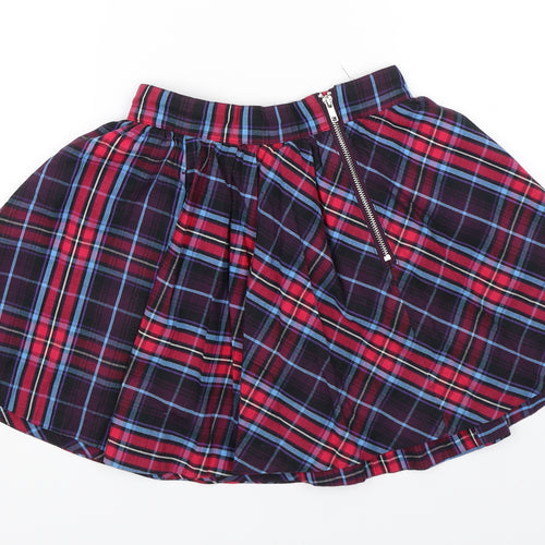 H&M Womens Multicoloured Check  Skater Skirt Size 6