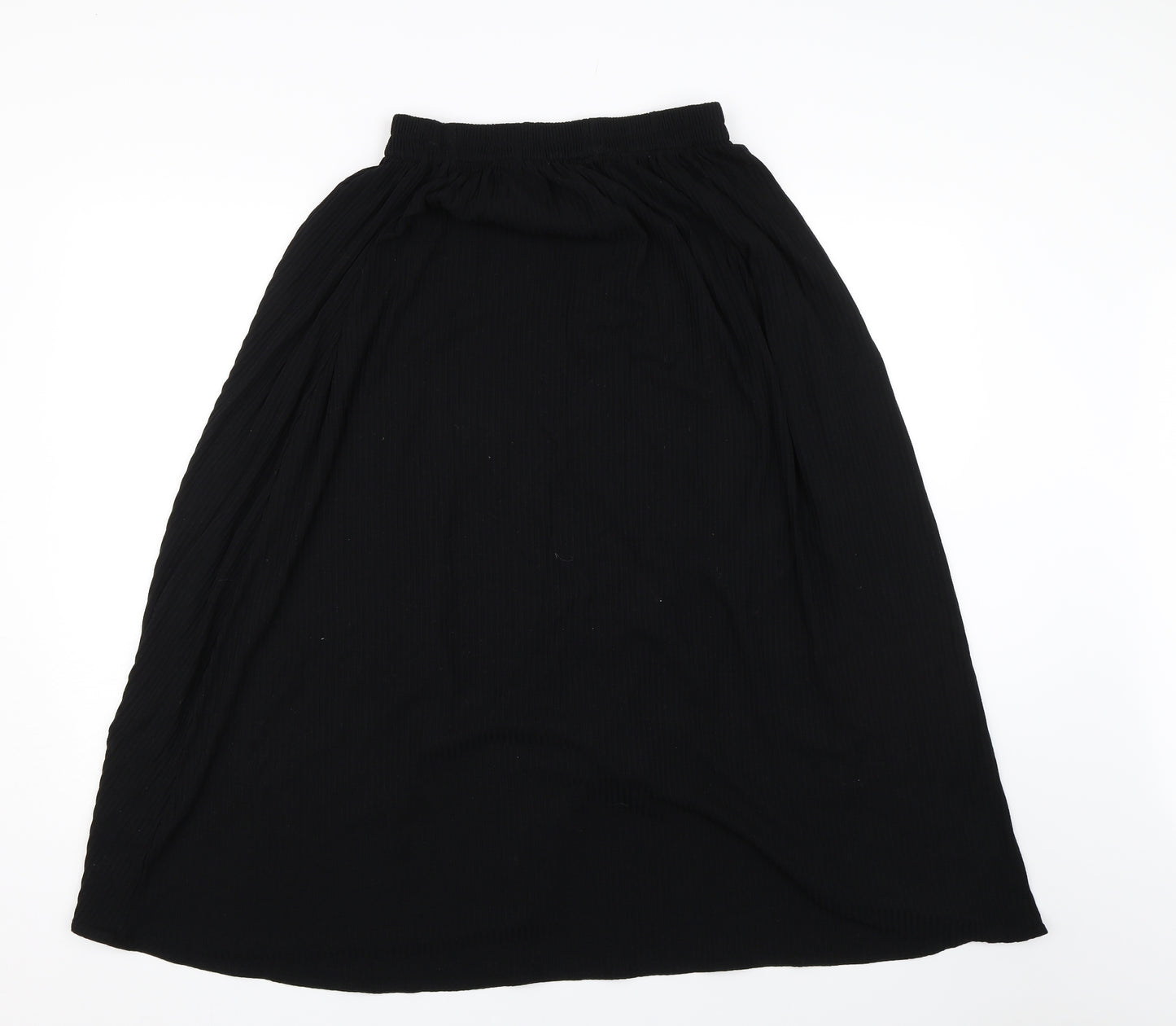 Owlana Womens Black Striped  Flare Skirt Size S