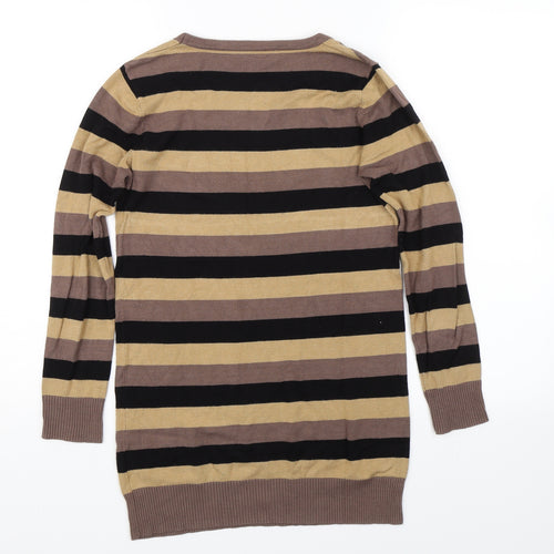 MY STAR Mens Brown Striped  Pullover Jumper Size S