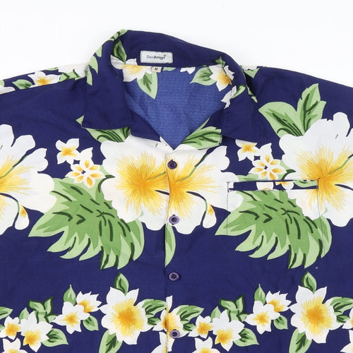 Don Amigo Mens Blue Floral   Button-Up Size M