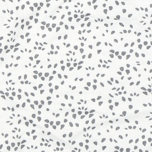 Primark Womens White Polka Dot  Cropped T-Shirt Size 14