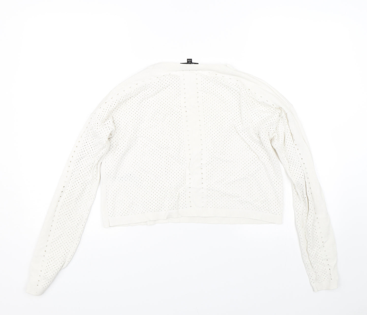 Topshop Womens Beige Polka Dot  Pullover Jumper Size 10  - holes on back and sleeves