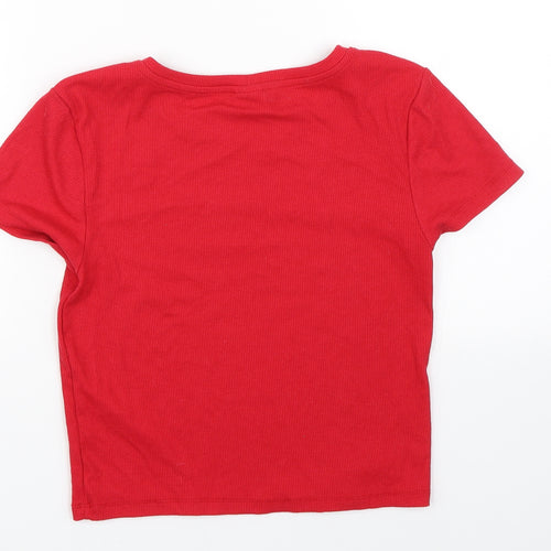 Gina Tricot Womens Red Striped  Basic T-Shirt Size M