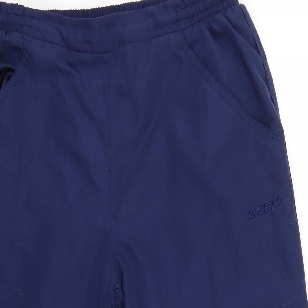 LA Gear Womens Blue   Track Pants Trousers Size 12  - 3/4 leg