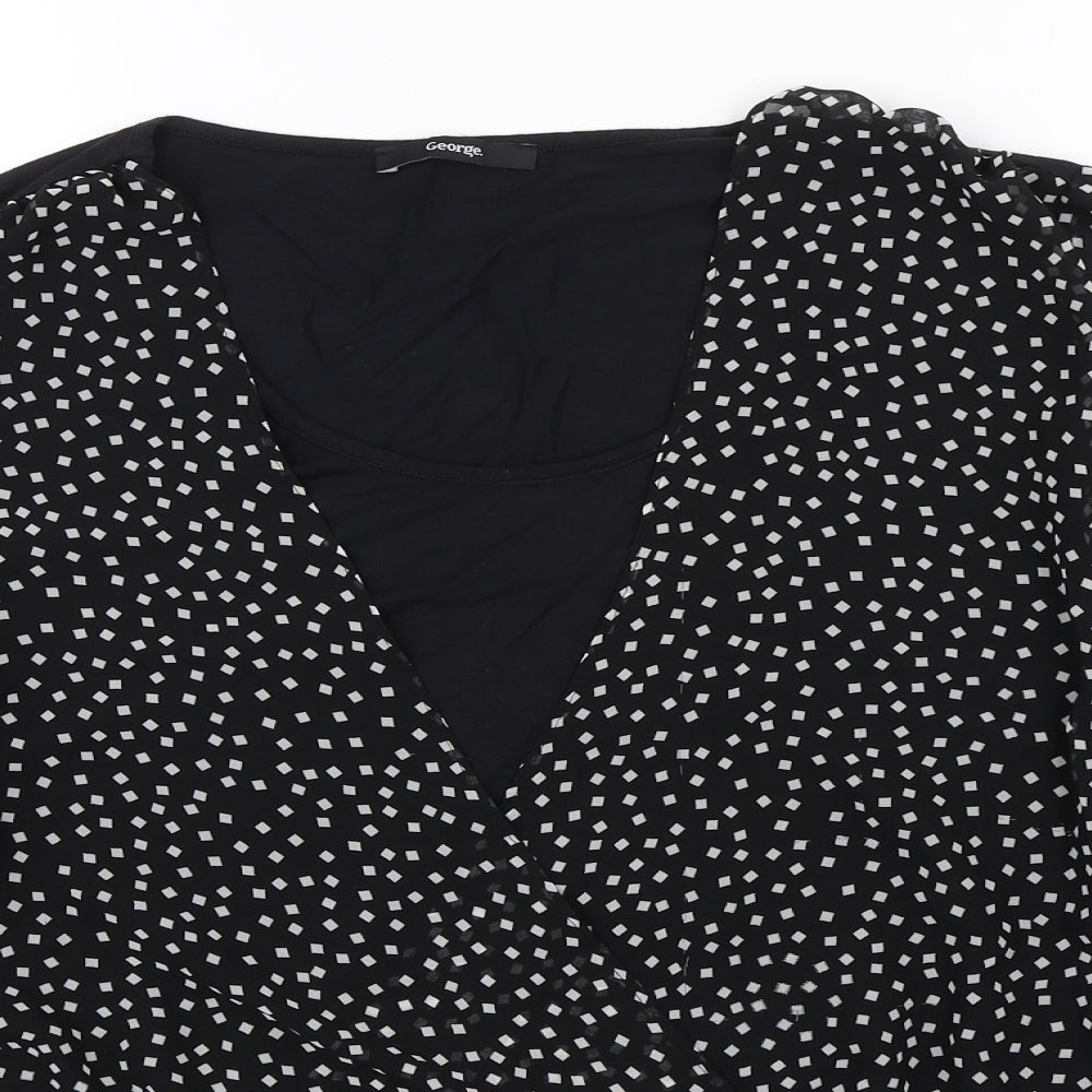 George Womens Black Polka Dot  Basic T-Shirt Size 18  - formal office work