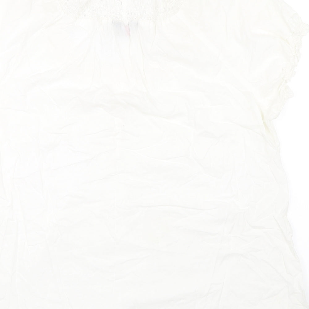 Yours Womens White Floral  Basic T-Shirt Size 20