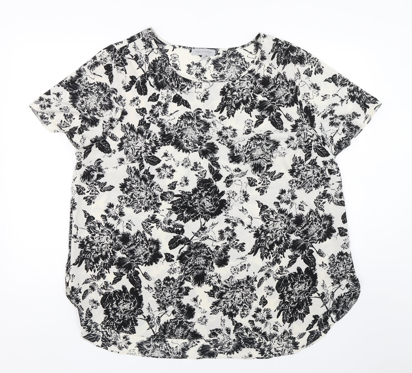 Rogers&Rogers Womens White Floral  Basic Blouse Size 22
