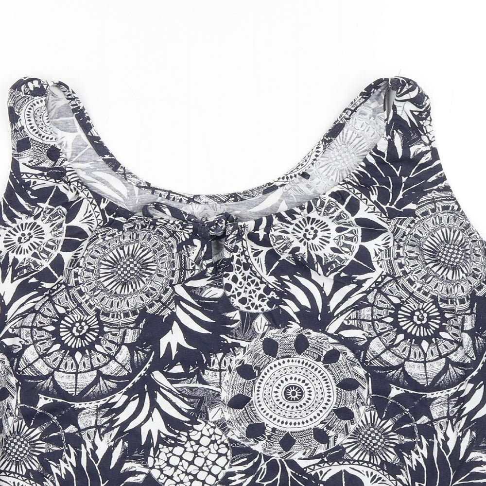 George Womens Blue Floral  Basic Tank Size 18