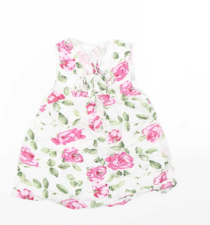 Early Days Girls White Floral Tank Dress Size 3-6 Months