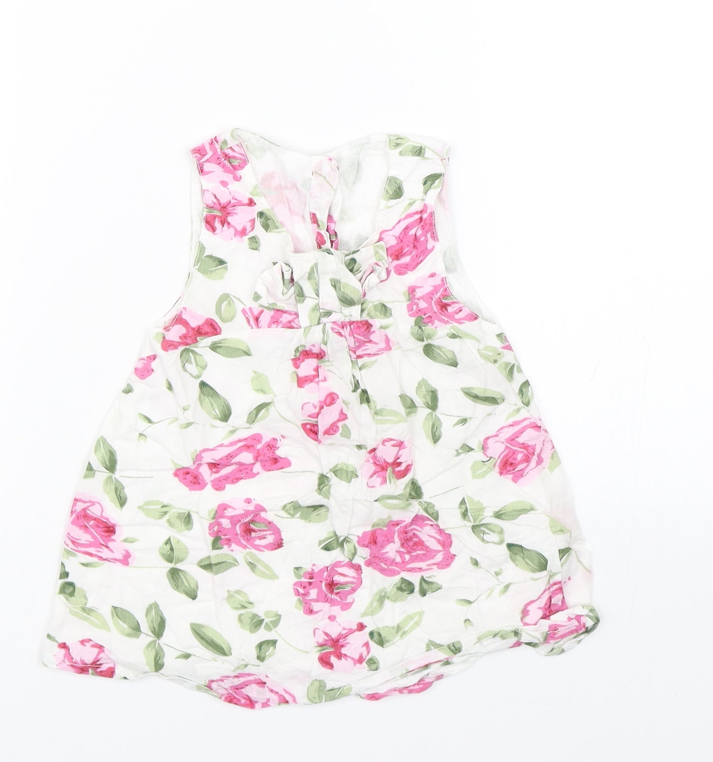 Early Days Girls White Floral  Tank Dress  Size 3-6 Months