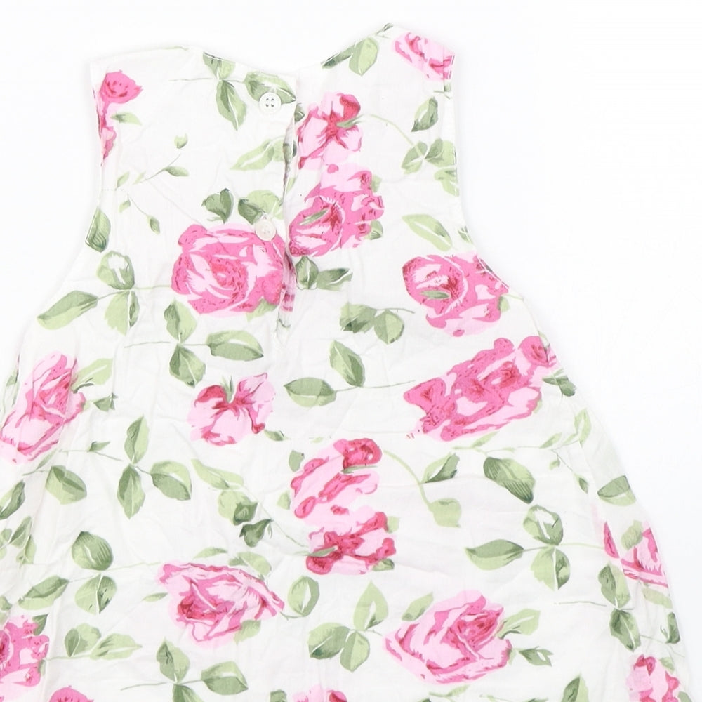 Early Days Girls White Floral  Tank Dress  Size 3-6 Months