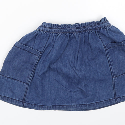 NEXT Girls Blue  Denim Skater Skirt Size 2-3 Years