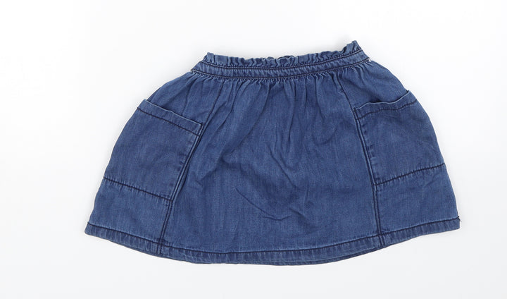 NEXT Girls Blue  Denim Skater Skirt Size 2-3 Years