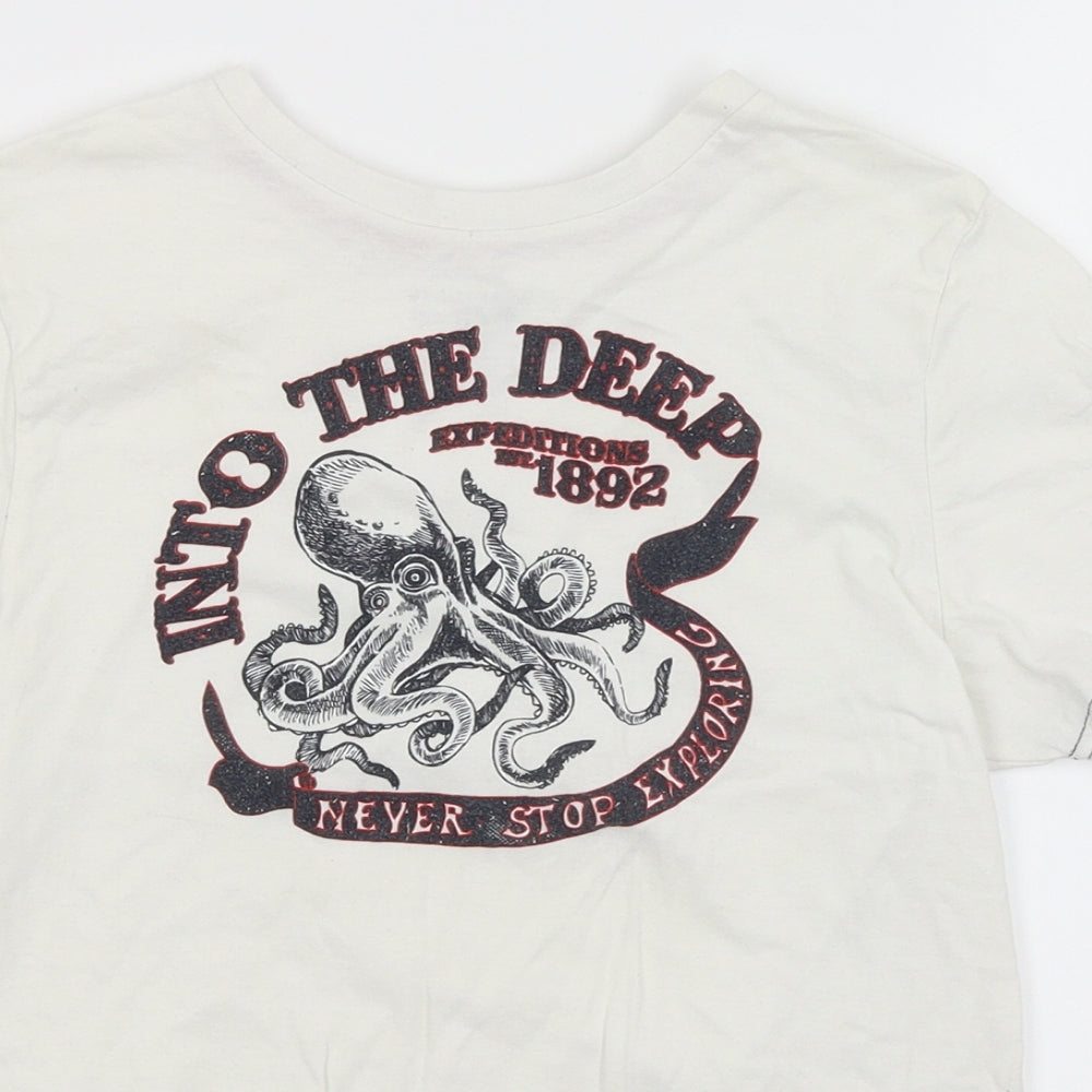 Rebel Boys White   Basic T-Shirt Size 11-12 Years