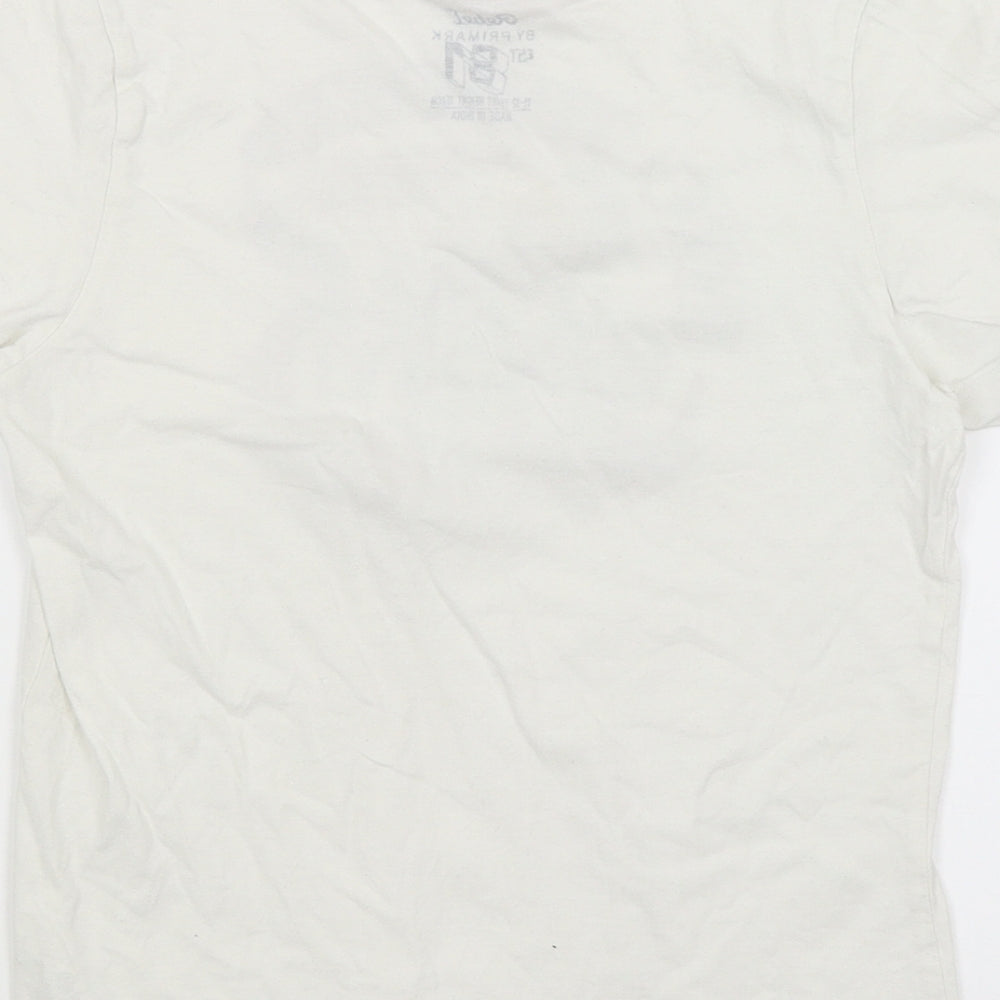 Rebel Boys White   Basic T-Shirt Size 11-12 Years