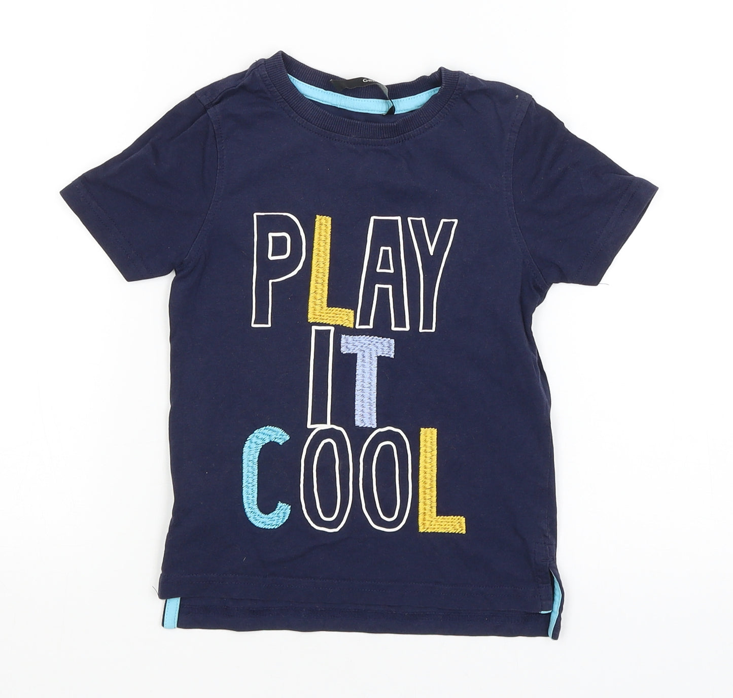George Boys Blue   Basic T-Shirt Size 2-3 Years  - Play it Cool
