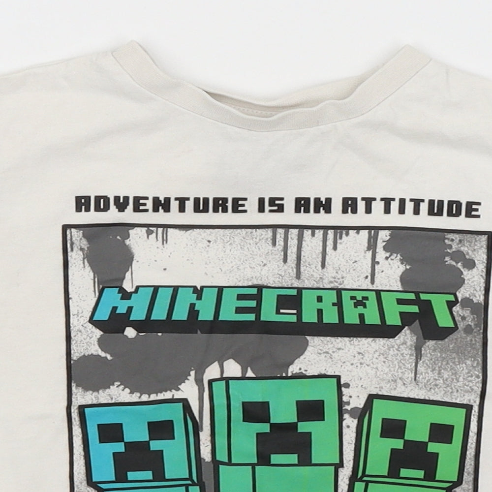 George Boys White   Basic T-Shirt Size 4-5 Years  - Minecraft
